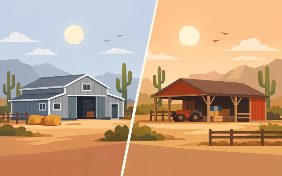 Metal Barn vs Pole Barn for Arizona Properties